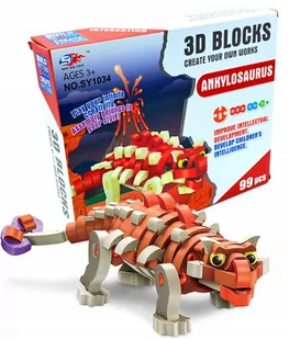 Klocki Piankowe Dinozaur Miękkie Puzzle 3D 98El - Klocki - miniaturka - grafika 1
