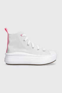 Buty dla dziewczynek - Converse trampki dziecięce kolor srebrny - grafika 1