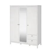 Szafy - Szafa z lustrem trzydrzwiowa biała mat 150 x 199 cm Madrid - miniaturka - grafika 1
