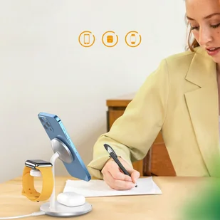 Choetech T585-F indukcyjna stacja ładująca 3w1 iPhone 12/13, AirPods Pro, Apple Watch biały - Ładowarki do telefonów - miniaturka - grafika 8