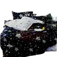 Pościel - Pościel -Gwiazdki granat/biała -160x200 - 3 cz. - miniaturka - grafika 1