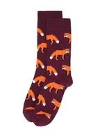 Skarpetki męskie - Happy Socks Skarpety "Fox" w kolorze fioletowo-pomarańczowym - miniaturka - grafika 1