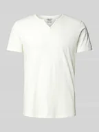 Koszulki męskie - T-shirt z dekoltem serafino - miniaturka - grafika 1