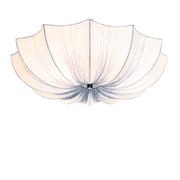 Oprawy, klosze i abażury - QAZQA Designerska lampa sufitowa szary jedwab 52 cm 3-punktowy - Plu - miniaturka - grafika 1