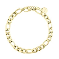 Bransoletki - Modna bransoletka damska gruby łańcuch figaro złoty ze stali szlachetnej - Manoki - miniaturka - grafika 1