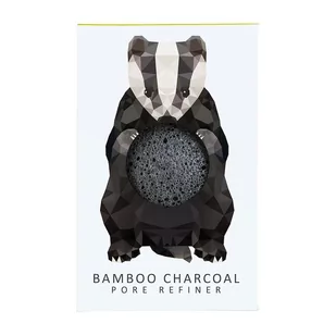 Konjac Sponge Konjac Sponge Gąbka Mini Borsuk z czarnym węglem bambusowym do cery tłustej i problematycznej - Akcesoria do oczyszczania twarzy - miniaturka - grafika 1