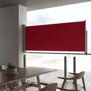 Markizy - vidaXL Wysuwana markiza boczna na taras, 100 x 300 cm, czerwona vidaXL - miniaturka - grafika 1
