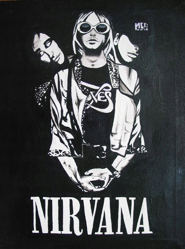 PODKŁADKA POD MYSZ Nadruk 22x18 cm Nirvana Smiley Kurt Cobain ROCK Prezent