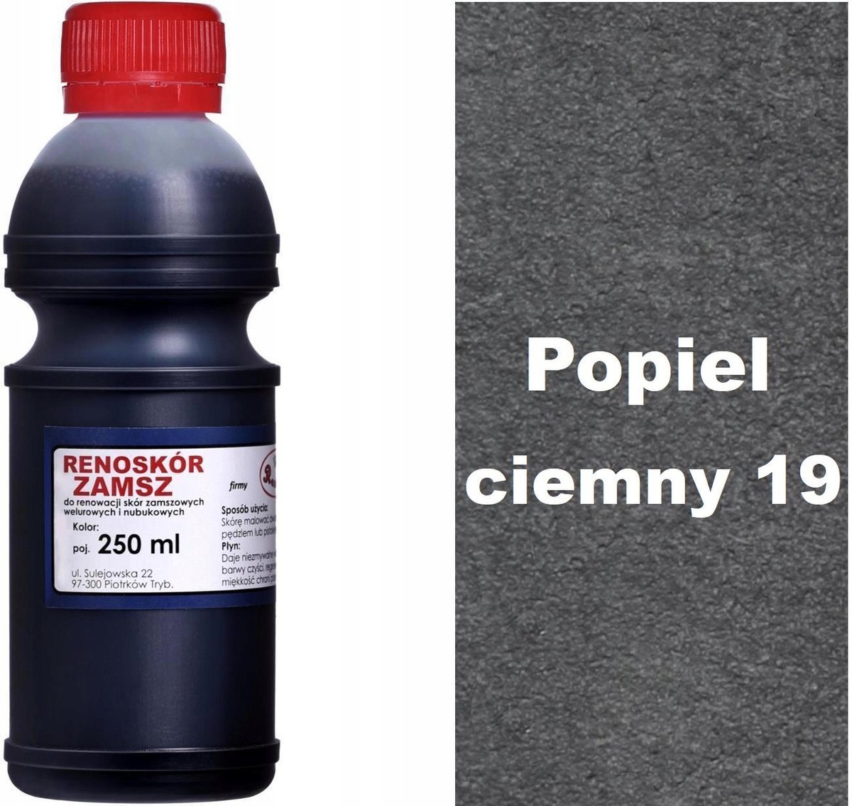 G12-98 POPIEL CIEMNY FARBA RENOSKÓR DO RENOWACJI SKÓRY ZAMSZU NUBUKU WILBRA