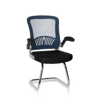 Krzesła - Krzesło gościnne / krzesło konferencyjne FLYER PRO V mesh czarno/niebieski hjh OFFICE - miniaturka - grafika 1