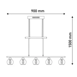 Lampa wisząca LED Brass 5-pkt. regulacja wysokości - Lampy sufitowe - miniaturka - grafika 2