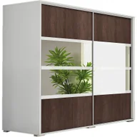 Szafy - Szafa Przesuwna 230 z Lustrem A9 Skąpski Meble Sonoma, Craft Złoty, 215 Cm, Czarny - miniaturka - grafika 1