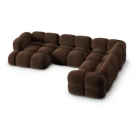 Narożniki - Ciemnobrązowy aksamitny narożnik (prawostronny/w kształcie litery U) Loretto – Cosmopolitan Design - miniaturka - grafika 1