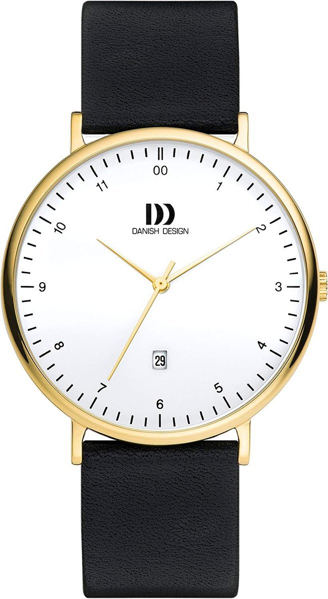 Zegarek DANISH DESIGN black DZ120649 czarny złoty skórzany pasek