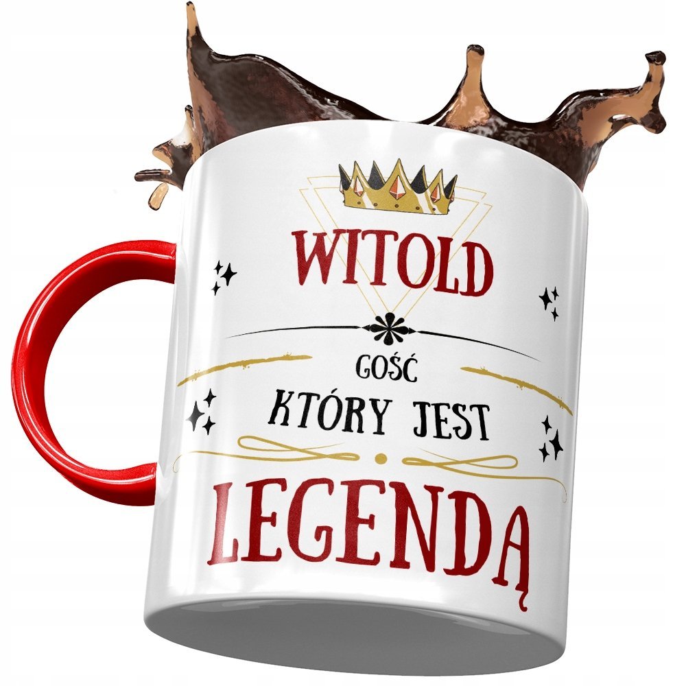 Kubek Czerwony Dla Witolda Kolegi Męża na Prezent z Nadrukiem ze Zdjęciem + Opakowanie na prezent (wzór 03)