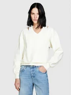Bluzy damskie - Sisley Bluza 3FPPL104P Écru Regular Fit - miniaturka - grafika 1