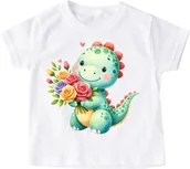 Koszulki dla dziewczynek - Koszulka z dinozaurem na Dzień Dinozaura - dinozaur80 - miniaturka - grafika 1