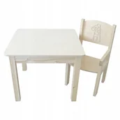 Zestawy mebli dla dzieci - STOLIK 50/50 + KRZESEŁKO PEŁNE Z PODŁOKIETNIKIEM DLA NIEMOWLAKA + GRAWER - miniaturka - grafika 1
