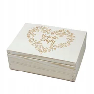 Pojemniki kuchenne - Pudełko na herbatę z grawerem herbaciarka z sercem i imieniem - miniaturka - grafika 1