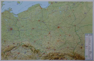 Polska mapa ścienna plastyczna 1:800 000 - Księgarnie ArtTarvel.pl: KRAKÓW - ŁÓDŹ - POZNAŃ - WARSZAWA Global Map - Atlasy i mapy - miniaturka - grafika 1