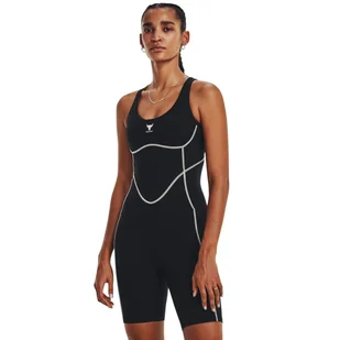 Damski kombinezon treningowy Under Armour Project Rock Bodysuit - czarne - UNDER ARMOUR - Koszulki sportowe damskie - miniaturka - grafika 1