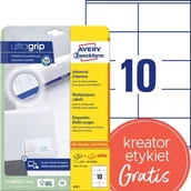 Etykiety samoprzylepne i bloki etykiet - Etykiety papierowe 105x57mm białe AVERY ZWECKFORM ULTRA GRIP trwałe 25+5ark 30 etykiet /6137/ - miniaturka - grafika 1