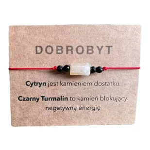 Bransoletka na Czerwonym sznurku Cytryn Czarny Turmalin Dobrobyt - Bransoletki - miniaturka - grafika 1