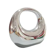 Torebki damskie - GSYPS Akrylowa torebka wieczorowa kopertówka z uchwytem na górze księżycowa torba hobo, elegancka marmurowa torebka na wesele przyjęcie koktajlowe, srebrny (B) - miniaturka - grafika 1