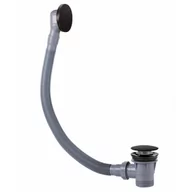Syfony - TRES 03453420NM Syfon wannowy z przelewem i korkiem Ø 72 mm CLICK‑CLACK, Czarny mat - miniaturka - grafika 1