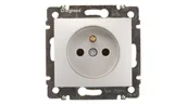 Gniazdka elektryczne - Legrand Gniazdo ścienne VALENA Pojedyncze moduł z/u 770196 aluminium - miniaturka - grafika 1
