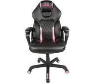 Fotele gamingowe - Konix Geek Star Gamingowy do 150kg Skóra ECO Czarno-różowy - miniaturka - grafika 1