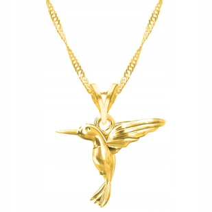 Łańcuszek złoty naszyjnik 925 Koliber Ptak - Łańcuszki - miniaturka - grafika 1