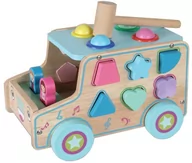 Sortery dla dzieci - Sprytne zabawki. Drewniany sorter samochód edukacyjny Kształty Toys4edu - miniaturka - grafika 1