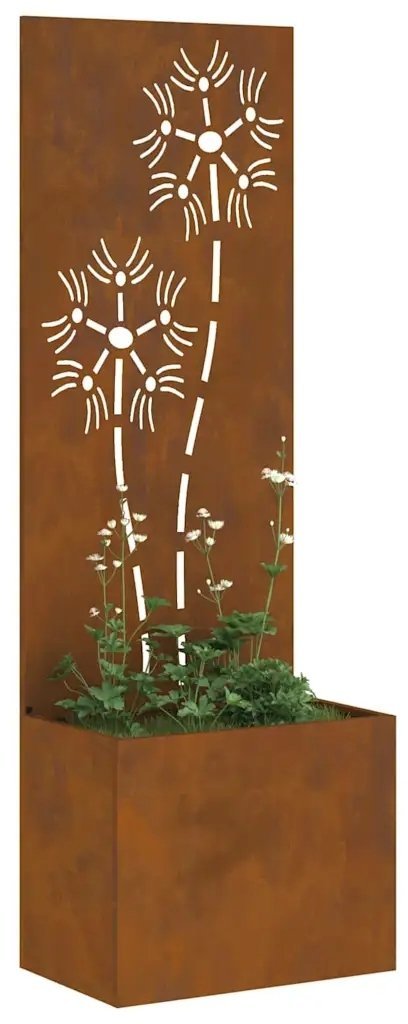 Donica ogrodowa z dekoracyjną płytą Rdzawy 50 x 140 cm