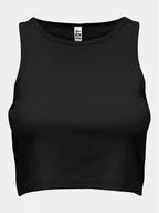 Koszulki i topy damskie - JDY Top Sofia 15275093 Czarny Cropped Fit - miniaturka - grafika 1