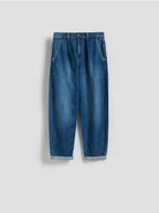 Spodnie damskie - Reserved - Jeansy barrel leg - granatowy - miniaturka - grafika 1