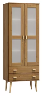 Witryna drewniana Venuci 2 szuflady 79cm dąb - Witryny - miniaturka - grafika 1