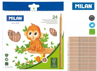 Milan Kredki ołówkowe sześciokątne natural 24 kolory 07221224FSC cena za 1szt. - Pozostałe akcesoria dla plastyków - miniaturka - grafika 1