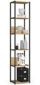 Regały - Industrialny Otwarty Czarny Regał + Dąb Artisan W5-D05 - miniaturka - grafika 1