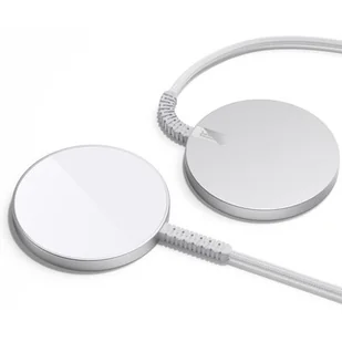 Ładowarka indukcyjna ESR Halolock Mini Magnetic MagSafe Wireless Charger dla iPhone z MagSafe, srebrna - Ładowarki do telefonów - miniaturka - grafika 1