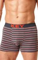 Majtki męskie - Key bokserki w sportowym stylu ciemnoszare, Kolor ciemnoszary-wzór, Rozmiar L, Key - Intymna - miniaturka - grafika 1