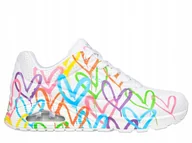 Buty sportowe damskie - Buty Damskie Skechers 177981WMLT Uno Highlight Love Białe 38,5 - miniaturka - grafika 1