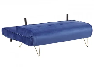 Sofa welurowa rozkładana 2-osobowa granatowa VESTFOLD - Sofy i kanapy - miniaturka - grafika 8