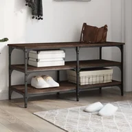 Szafki na buty - Ławka na buty Brązowy dąb 100x38,5x49 cm Materiał drewnopochodny - miniaturka - grafika 1