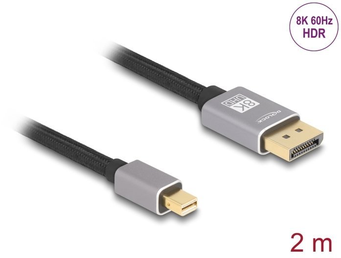 Kabel Delock DisplayPort kabel 80 Gbps, 16K 60 Hz, 1 m, Monitor, Video Display AV 81092