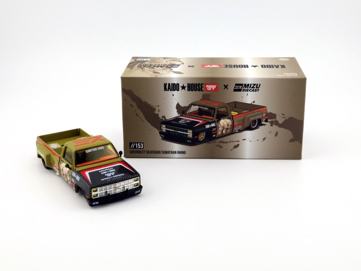 MINI GT Kaido House 153 Chevrolet Silverado Sumatran Rhino KAIDO HOUSE x MIZU DIECAST