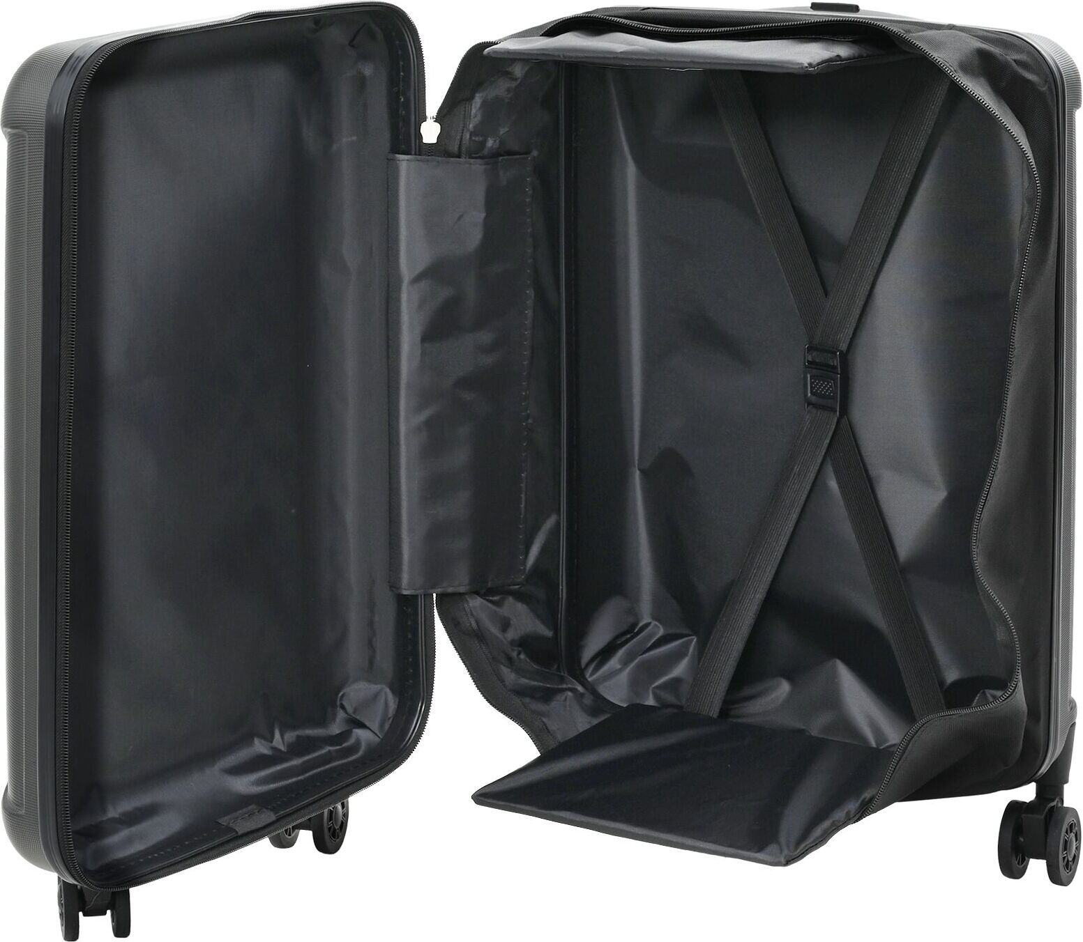 vidaXL Składana walizka twarda 20'' Czarna szara 34x23x55,5 cm ABS