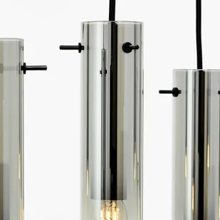 Brilliant Lampa wisząca Glasini, długość 80 cm, dymny szary, 8-punktowa, szkło - Lampy sufitowe - miniaturka - grafika 1