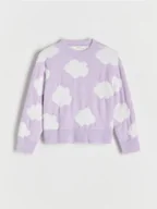 Swetry dla dziewczynek - Reserved - Wzorzysty sweter - lawendowy - miniaturka - grafika 1