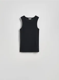 Reserved - Bawełniany tank top - czarny - Koszulki męskie - miniaturka - grafika 1